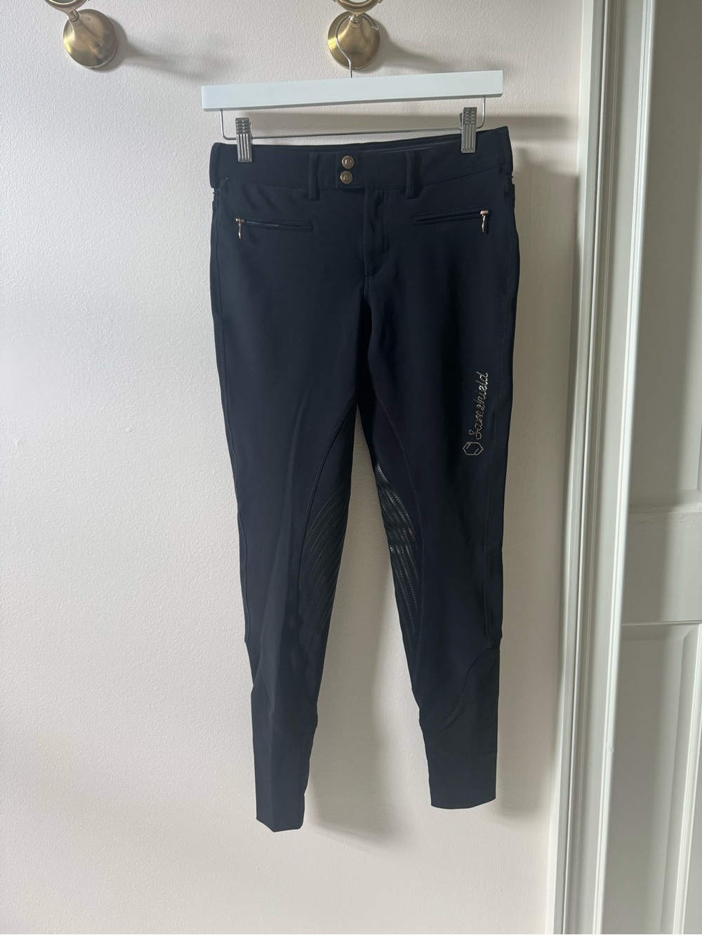 black Samshield Breeches w/ rose gold detailing, US 24, FR 34